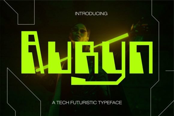 Auryn: A Tech Futuristic Display Font for Editorial Design